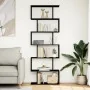 Librería divisora 6 niveles madera ingeniería negra 70x24x193cm by , Bookcases and shelves - Ref: Foro24-858085, Price: 73,94...