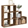 Librería divisora 3 niveles madera envejecida 137,5x29x103,5 cm by , Bookcases and shelves - Ref: Foro24-857983, Price: 89,30...