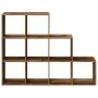Librería divisora 3 niveles madera envejecida 137,5x29x103,5 cm by , Bookcases and shelves - Ref: Foro24-857983, Price: 89,30...