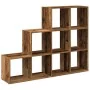 Librería divisora 3 niveles madera envejecida 137,5x29x103,5 cm by , Bookcases and shelves - Ref: Foro24-857983, Price: 89,30...