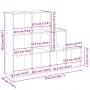 Librería divisora 3 niveles madera envejecida 137,5x29x103,5 cm by , Bookcases and shelves - Ref: Foro24-857983, Price: 89,30...