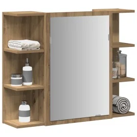 Armario con espejo baño madera roble artisan 80x20,5x64 cm von , Badezimmerwaschtische - Ref: Foro24-856037, Preis: 89,38 €, ...
