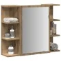 Armario con espejo baño madera roble artisan 80x20,5x64 cm de , Tocadores de baño - Ref: Foro24-856037, Precio: 89,20 €, Desc...
