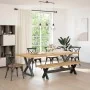 Banco comedor NOAIN patas forma X madera maciza pino by , Dining and kitchen benches - Ref: Foro24-4100049, Price: 170,82 €, ...