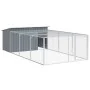 Caseta perros con corral acero galvanizado gris 197x396x110 cm by , Dog kennels - Ref: Foro24-3214225, Price: 381,59 €, Disco...