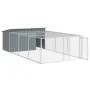 Caseta perros con corral acero galvanizado gris 197x396x110 cm by , Dog kennels - Ref: Foro24-3214225, Price: 381,59 €, Disco...