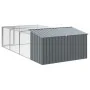 Caseta perros con corral acero galvanizado gris 197x396x110 cm by , Dog kennels - Ref: Foro24-3214225, Price: 381,59 €, Disco...