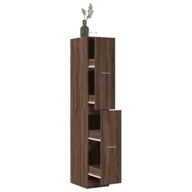 Armario botiquín madera ingeniería marrón roble 30x41x174,5 cm by , Lockers and storage cabinets - Ref: Foro24-3309633, Price...