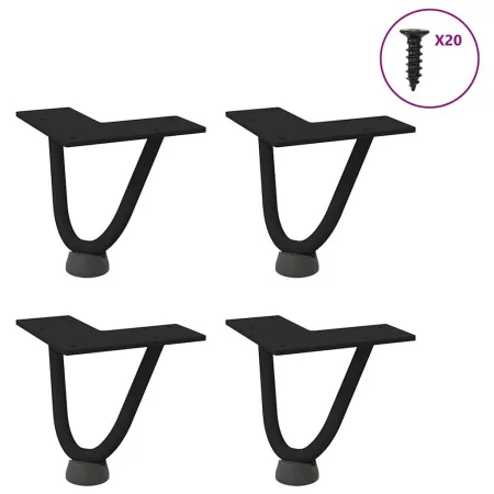 Patas de mesa tipo horquilla 4 unidades acero macizo negro 10cm von , Tischbeine - Ref: Foro24-4012408, Preis: 29,00 €, Rabat...