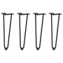 Patas de mesa tipo horquilla 4 uds acero macizo negro 42 cm by , Table legs - Ref: Foro24-4012420, Price: 47,34 €, Discount: %