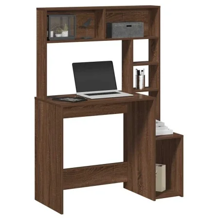 Escritorio con estantes contrachapada marrón roble 100x45x140cm by , Desks - Ref: Foro24-860442, Price: 93,94 €, Discount: %