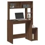 Escritorio con estantes contrachapada marrón roble 100x45x140cm by , Desks - Ref: Foro24-860442, Price: 93,94 €, Discount: %