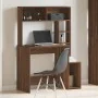 Escritorio con estantes contrachapada marrón roble 100x45x140cm by , Desks - Ref: Foro24-860442, Price: 93,94 €, Discount: %