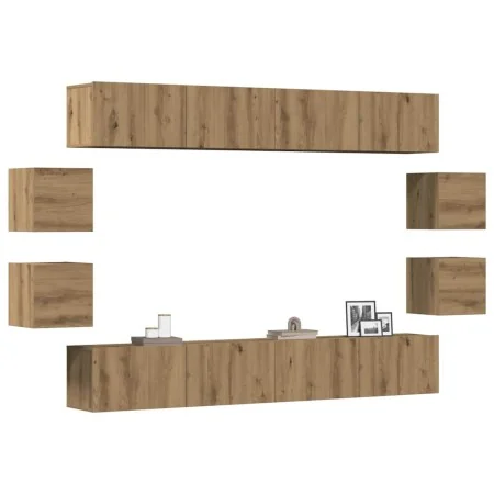 Mueble para TV de pared madera contrachapada artesanal 8 piezas by , TV Furniture - Ref: Foro24-3328952, Price: 337,72 €, Dis...