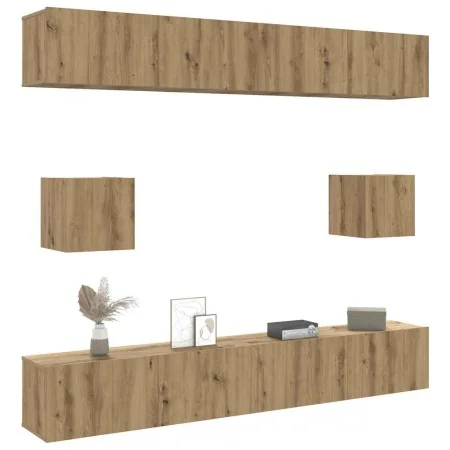 Mueble para TV de pared madera contrachapada artesanal 6 piezas by , TV Furniture - Ref: Foro24-3328992, Price: 296,76 €, Dis...