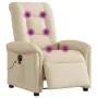 Sillón reclinable de masaje eléctrico tela color crema by , Armchairs - Ref: Foro24-3303252, Price: 288,95 €, Discount: %