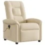Sillón reclinable de masaje eléctrico tela color crema by , Armchairs - Ref: Foro24-3303252, Price: 288,95 €, Discount: %