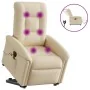 Sillón de masaje eléctrico reclinable elevable tela crema by , Armchairs - Ref: Foro24-3303292, Price: 371,41 €, Discount: %