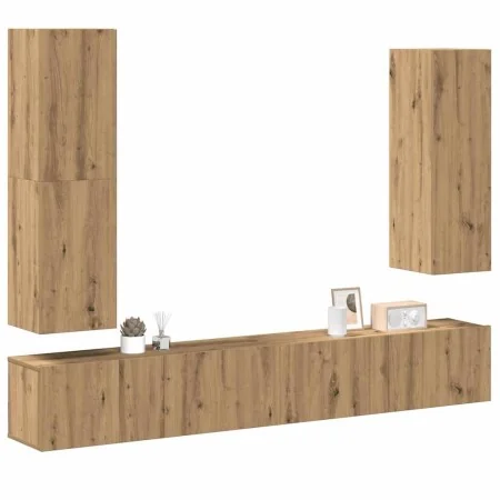 Mueble para TV de pared madera contrachapada artesanal 4 piezas by , TV Furniture - Ref: Foro24-3329154, Price: 235,93 €, Dis...