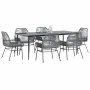 Juego comedor jardín 7 pzas cojines ratán sintético vidrio gris by , Garden sets - Ref: Foro24-3334483, Price: 547,25 €, Disc...