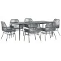 Juego comedor jardín 7 pzas cojines ratán sintético vidrio gris by , Garden sets - Ref: Foro24-3334483, Price: 547,25 €, Disc...