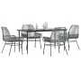 Juego comedor jardín 5 pzas cojines ratán sintético vidrio gris by , Garden sets - Ref: Foro24-3334481, Price: 366,01 €, Disc...