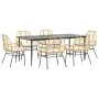 Juego de comedor de jardín 7 pzas con cojines ratán PE marrón de , Conjuntos de jardín - Ref: Foro24-3334462, Precio: 569,64 ...