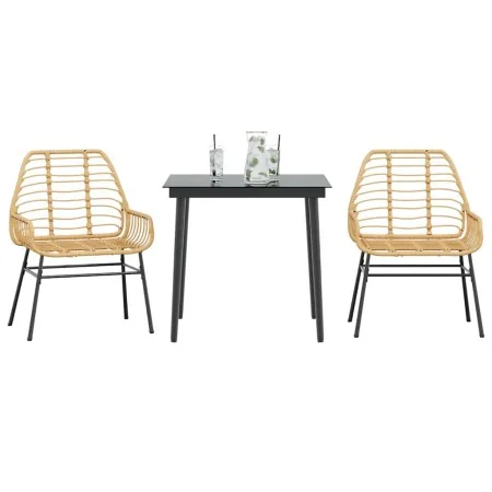 Juego de comedor jardín 3 piezas ratán sintético vidrio marrón by , Garden sets - Ref: Foro24-3334443, Price: 229,74 €, Disco...