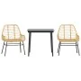 Juego de comedor jardín 3 piezas ratán sintético vidrio marrón by , Garden sets - Ref: Foro24-3334443, Price: 229,74 €, Disco...