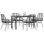 Juego de comedor jardín 5 piezas cojines ratán sintético negro de , Conjuntos de jardín - Ref: Foro24-3334550, Precio: 368,89...