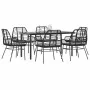 Set de comedor de jardín 7 piezas cojines ratán sintético negro von , Gartensets - Ref: Foro24-3334552, Preis: 482,66 €, Raba...