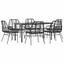 Set de comedor de jardín 7 piezas cojines ratán sintético negro von , Gartensets - Ref: Foro24-3334552, Preis: 482,66 €, Raba...