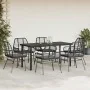 Set de comedor de jardín 7 piezas cojines ratán sintético negro von , Gartensets - Ref: Foro24-3334552, Preis: 482,66 €, Raba...