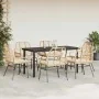 Juego de comedor de jardín 7 pzas con cojines ratán PE marrón by , Garden sets - Ref: Foro24-3334559, Price: 482,66 €, Discou...
