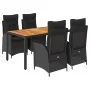 Set de muebles jardín 5 pzas con cojines ratán sintético negro von , Gartensets - Ref: Foro24-3213097, Preis: 671,90 €, Rabat...