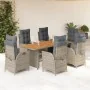 Set comedor jardín 7 pzas y cojines ratán sintético gris von , Gartensets - Ref: Foro24-3213370, Preis: 1,00 €, Rabatt: %