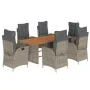 Set comedor jardín 7 pzas y cojines ratán sintético gris von , Gartensets - Ref: Foro24-3213370, Preis: 1,00 €, Rabatt: %