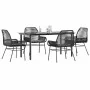 Juego de comedor jardín 5 piezas cojines ratán sintético negro von , Gartensets - Ref: Foro24-3334565, Preis: 384,49 €, Rabat...