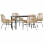 Juego de comedor jardín 5 piezas cojines ratán sintético marrón by , Garden sets - Ref: Foro24-3334571, Price: 371,26 €, Disc...