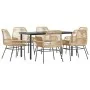 Juego de comedor de jardín 7 pzas con cojines ratán PE marrón von , Gartensets - Ref: Foro24-3334573, Preis: 514,67 €, Rabatt: %
