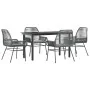 Juego comedor jardín 5 pzas cojines ratán sintético vidrio gris de , Conjuntos de jardín - Ref: Foro24-3334578, Precio: 349,6...