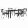 Juego de comedor jardín 5 piezas cojines ratán sintético negro de , Conjuntos de jardín - Ref: Foro24-3334599, Precio: 295,05...
