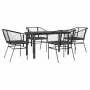 Juego de comedor jardín 5 piezas cojines ratán sintético negro de , Conjuntos de jardín - Ref: Foro24-3334599, Precio: 295,05...