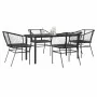 Juego de comedor jardín 5 piezas cojines ratán sintético negro by , Garden sets - Ref: Foro24-3334600, Price: 305,34 €, Disco...