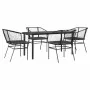 Juego de comedor jardín 5 piezas cojines ratán sintético negro by , Garden sets - Ref: Foro24-3334600, Price: 305,34 €, Disco...