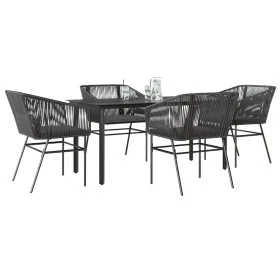 Juego de comedor jardín 5 piezas cojines ratán sintético negro by , Garden sets - Ref: Foro24-3334614, Price: 395,74 €, Disco...