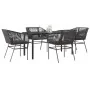 Juego de comedor jardín 5 piezas cojines ratán sintético negro by , Garden sets - Ref: Foro24-3334614, Price: 390,76 €, Disco...