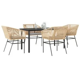 Juego de comedor jardín 5 piezas cojines ratán sintético marrón by , Garden sets - Ref: Foro24-3334621, Price: 445,39 €, Disc...