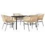 Juego de comedor jardín 5 piezas cojines ratán sintético marrón de , Conjuntos de jardín - Ref: Foro24-3334621, Precio: 390,7...