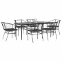 Set de comedor de jardín 7 piezas cojines ratán sintético negro von , Gartensets - Ref: Foro24-3334504, Preis: 466,59 €, Raba...